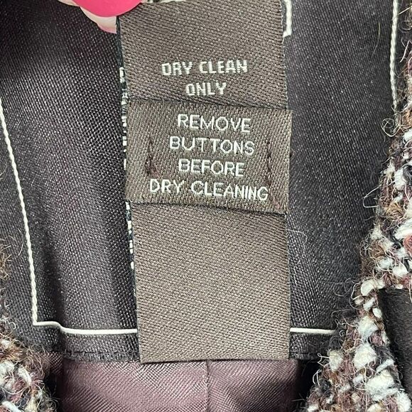 Coach Wool Mohair Blend Tweed Peacoat Brown Women Size 8 - Picture 10 of 12